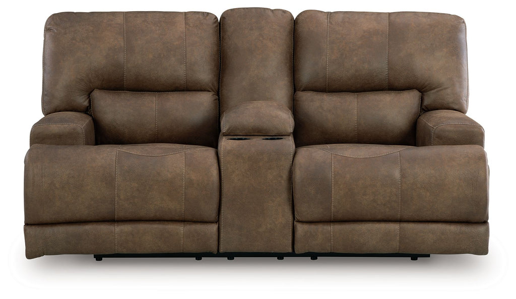 Beckley Place - Power Reclining Loveseat With Console / Adjustable Headrest - Earth