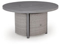 Half Moon Beach - Round Fire Pit Table - Gray
