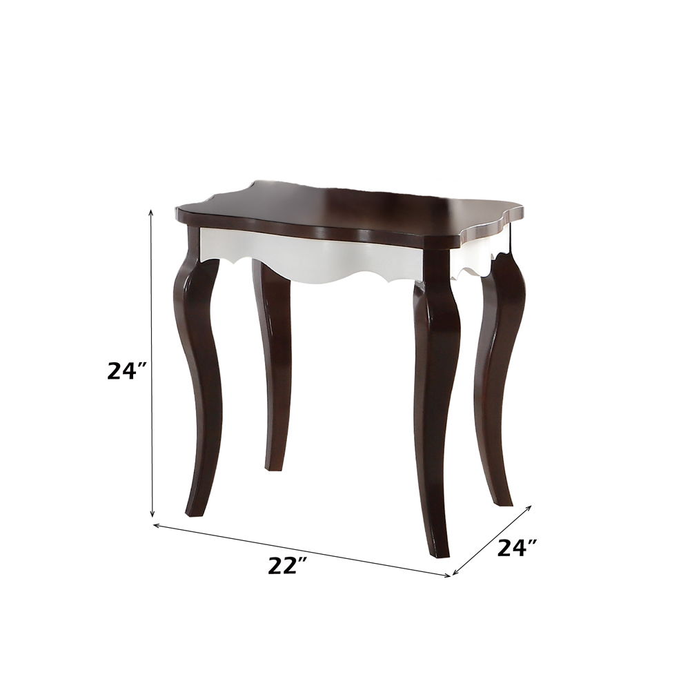 Mathias - End Table - White & Walnut