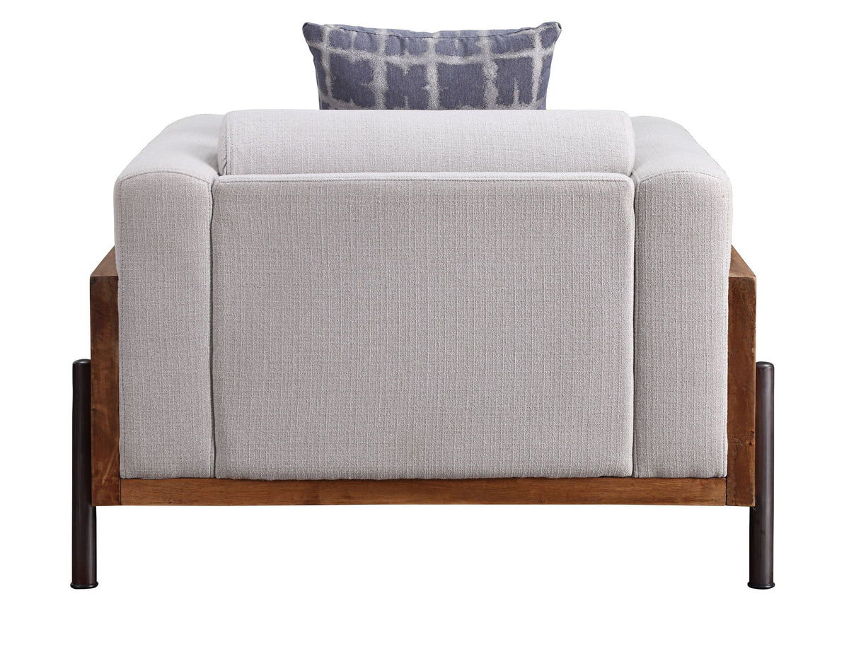 Pelton - Chair With Pillow - Fabric & Walnut