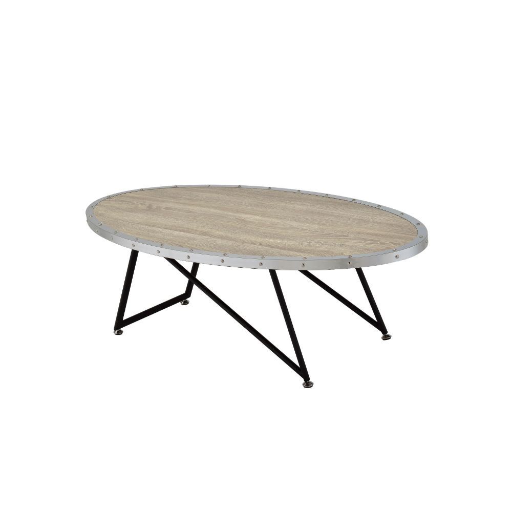 Allis - Coffee Table - Weathered Gray Oak & Metal