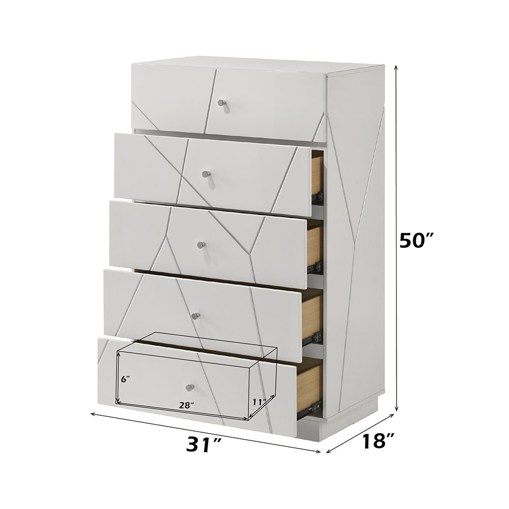 Esther - Chest - White / Silver