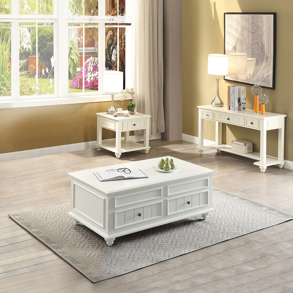 Natesa - Coffee Table With Lift Top - White Washed
