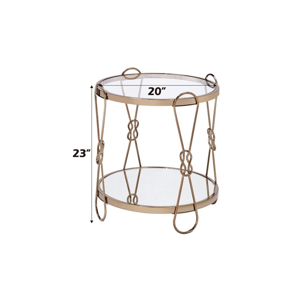 Zekera - End Table - Mirrored & Champagne