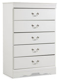 Anarasia - Five Drawer Chest - White