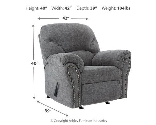 Allmaxx - Rocker Recliner - Pewter
