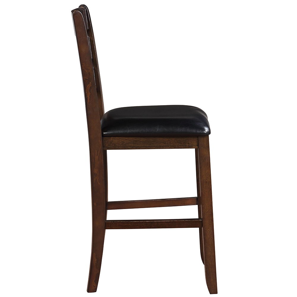 Urbana - Counter Height Chair (Set of 2) - Black Synthetic Leather & Espresso