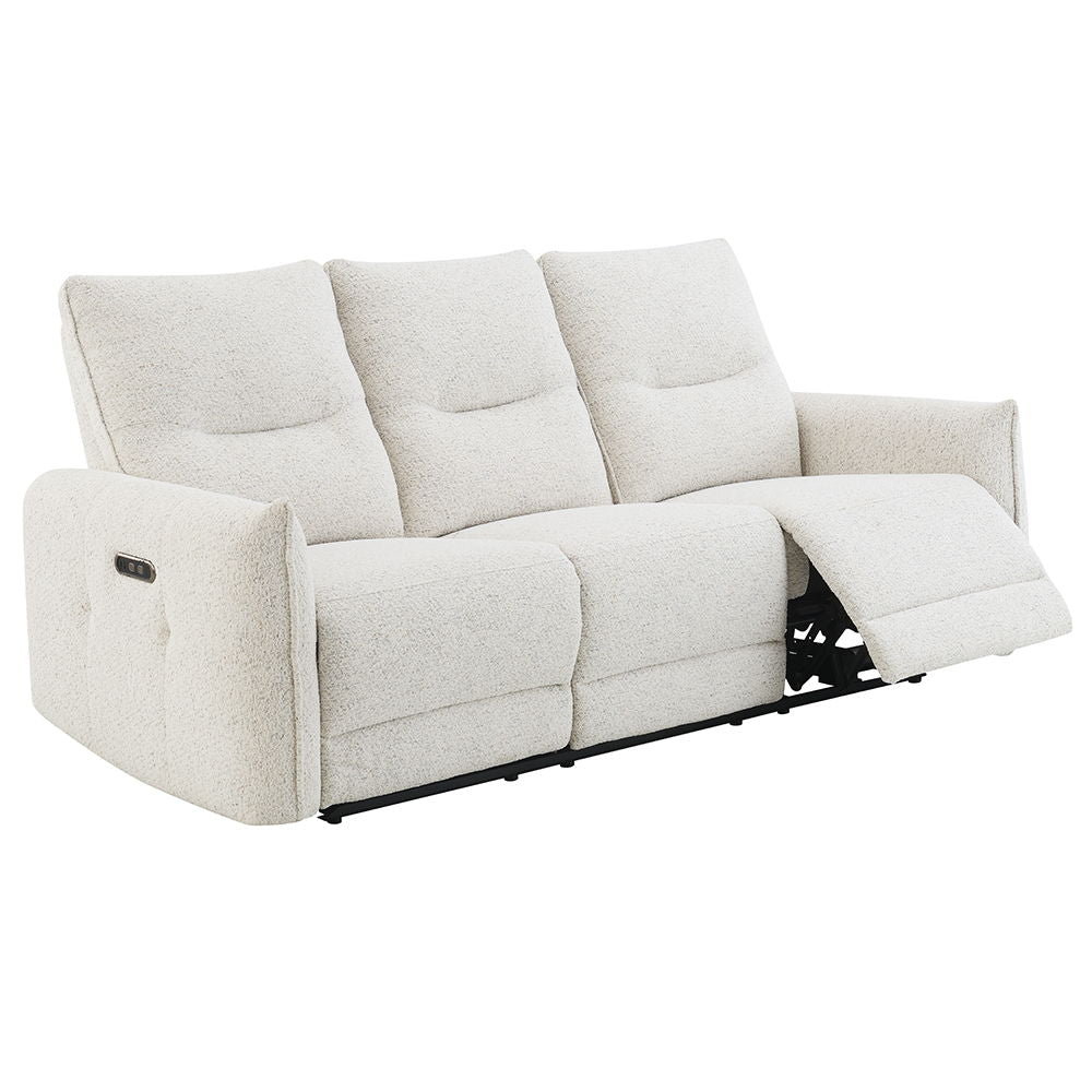 Lalisa - Power Motion Sofa With USB Port - Cream Chenille