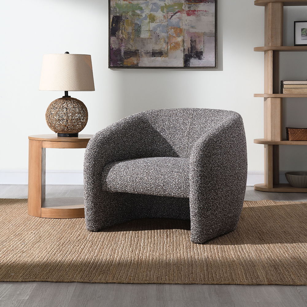 Livia - Accent Chair - Brown & Gray Tweed