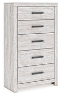 Cayboni - Five Drawer Chest - Whitewash