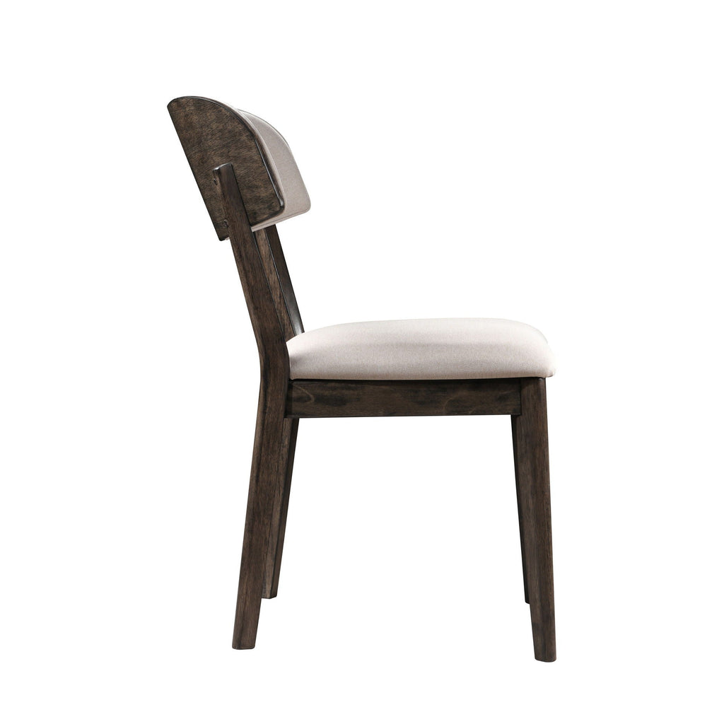 Rex - Open Back Dining Chair (Set of 2) - Walnut Brown / Beige