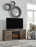 Trinell - TV Stand With Electric Fireplace - Brown