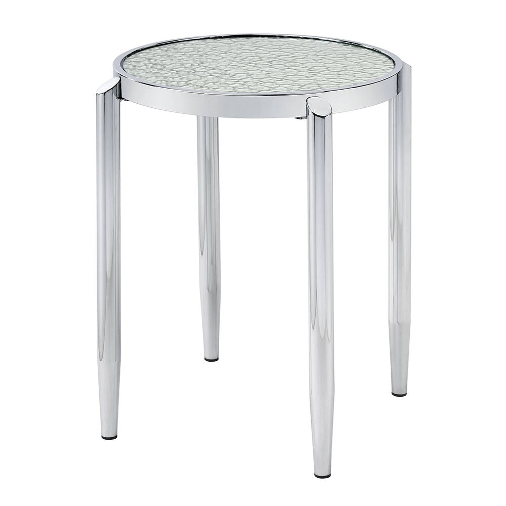 Abbe - End Table - Glass & Chrome