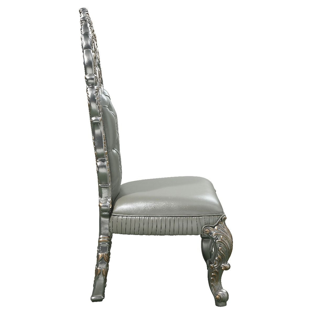 Sandoval - Side Chair (Set of 2) - Beige Synthetic Leather & Champagne