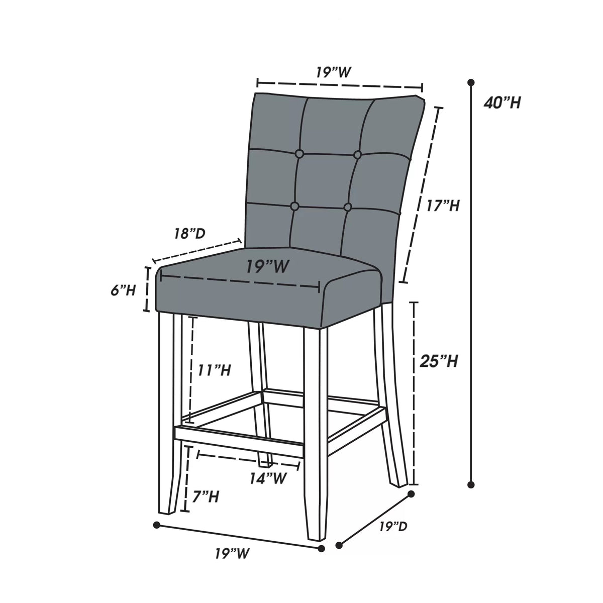 Counter Height Chair (Set of 2) (F1754)