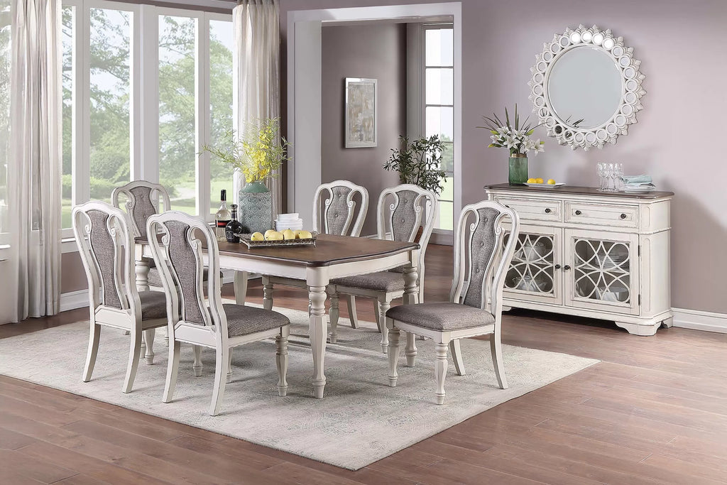 Dining Chair – Distress White (Set of 2) (F1825)
