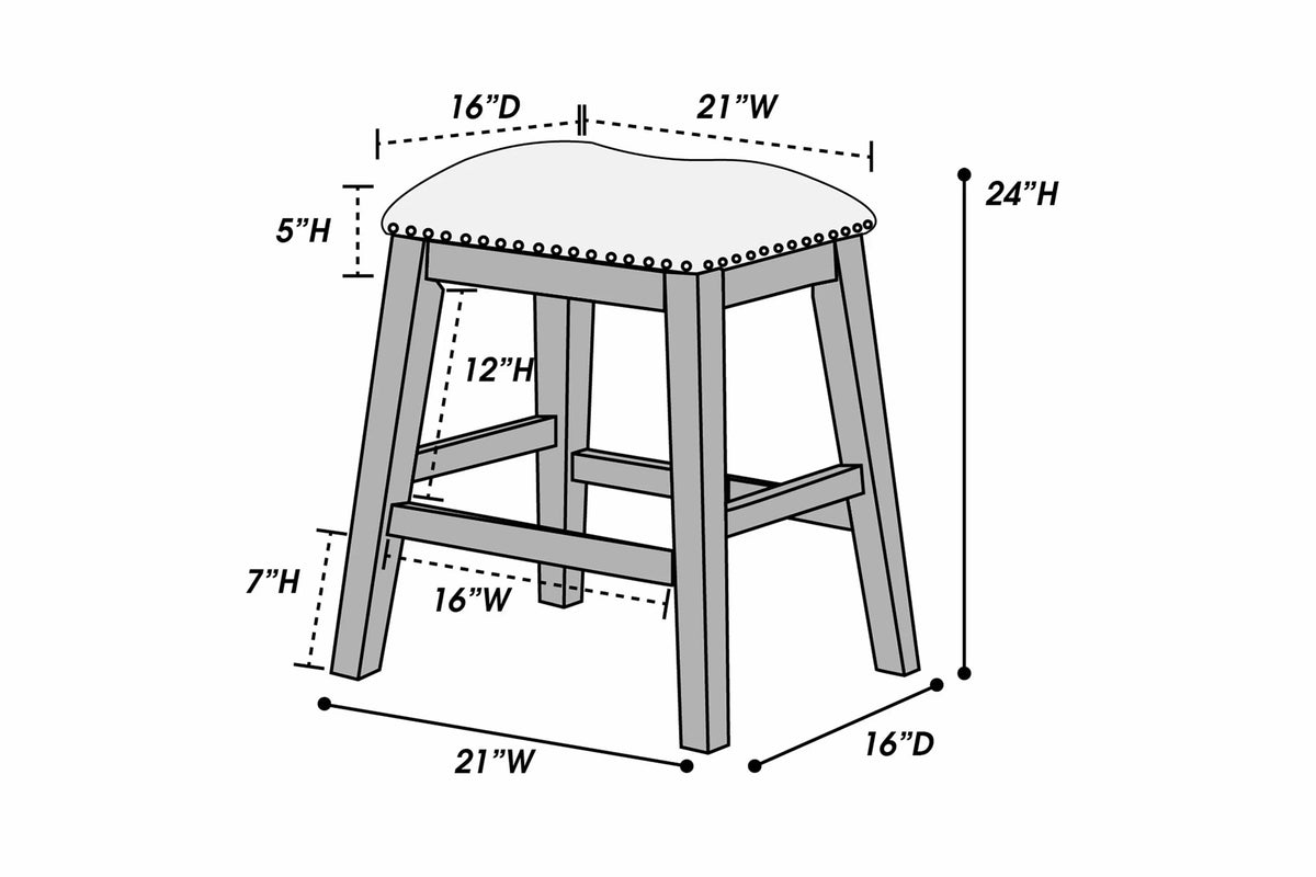 Counter Stool – White (Set of 2) (F1902)