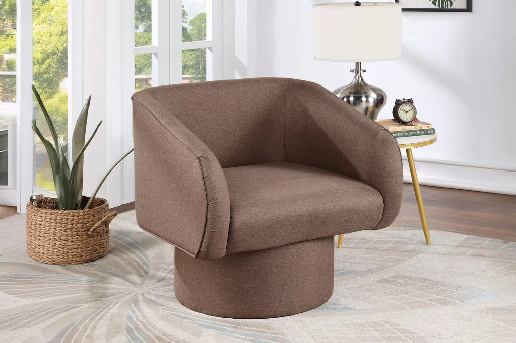 Accent Chair – Swivel Accent Chair – Light Brown (F1907)