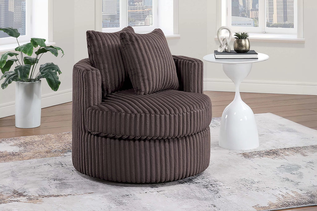 Swivel Chair – 360-Degree Swivel – Chocolate (F1941)