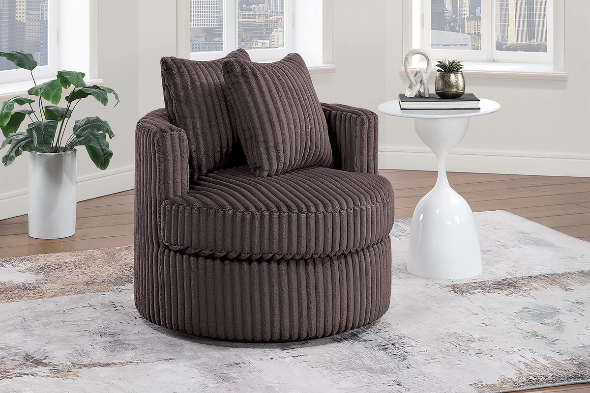 Swivel Chair – 360-Degree Swivel – Chocolate (F1941)