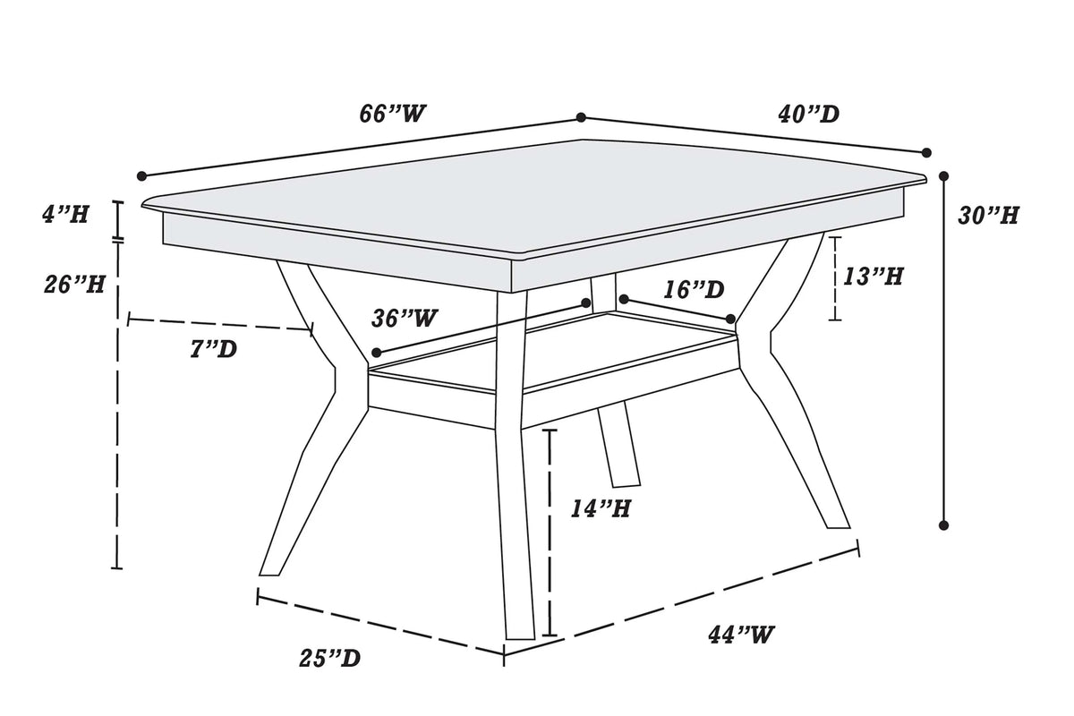 Dining Table – Under-Table Shelf (F2290)