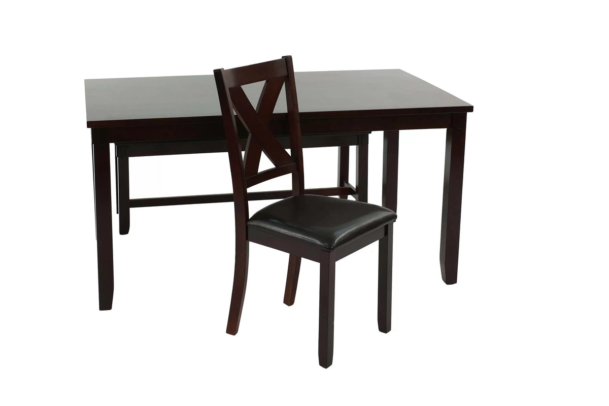 6-Piece Dining Set – Table + 4 Chairs + Bench – Espresso (F2297)
