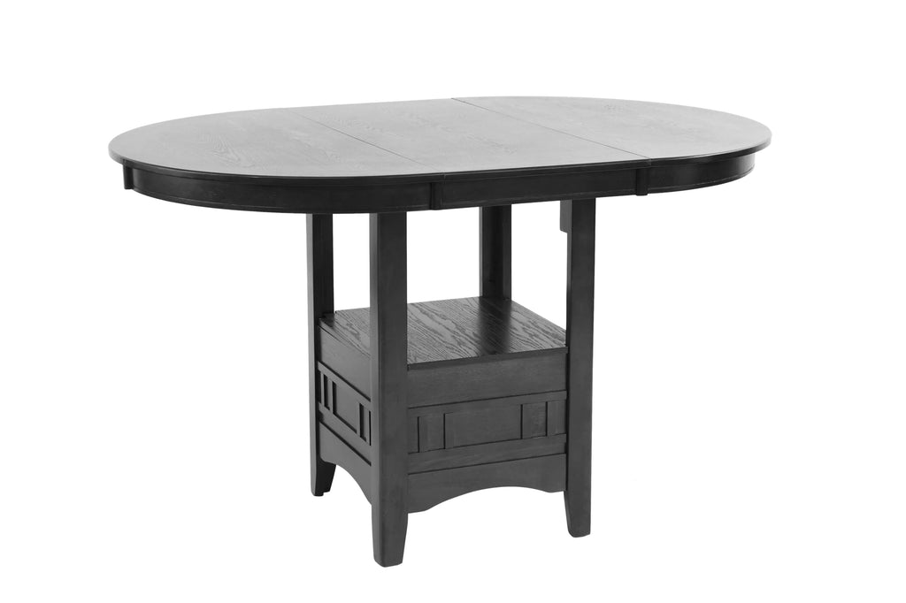 Counter Height Table – Built in Leaf + Under-Table Shelf – Gray (F2401)