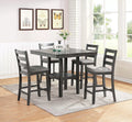 5-Piece Counter Height Dining Set – Table W/Under-Table Shelf + 4 Chairs (F2552)