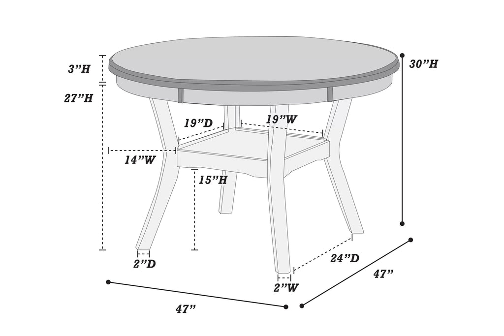 Dining Table – Under-Table Shelf – Oak (F2565)
