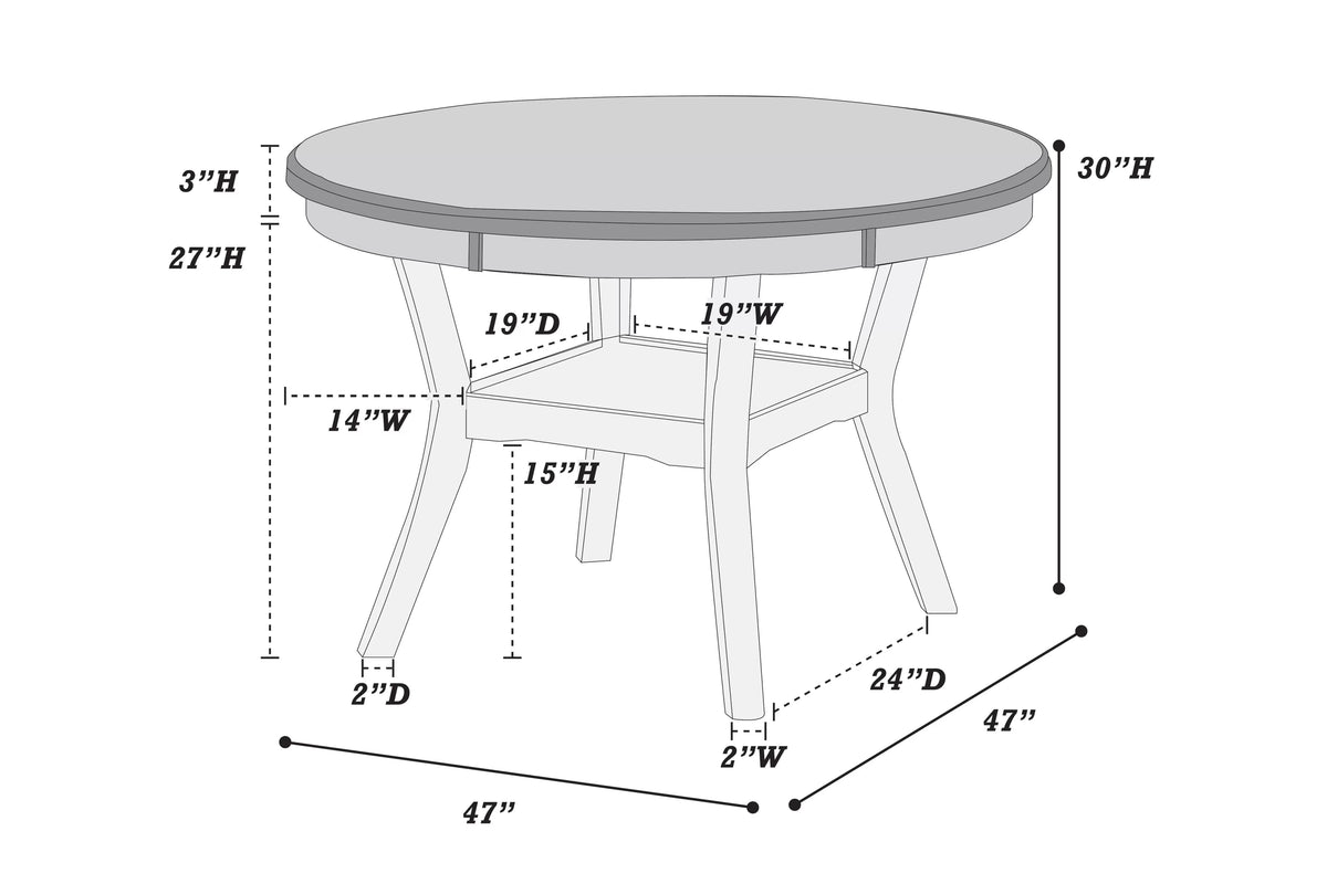 Dining Table – Under-Table Shelf – Oak (F2565)