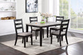 5-Piece Dining Set – Table + 4 Chairs – Black (F2603)