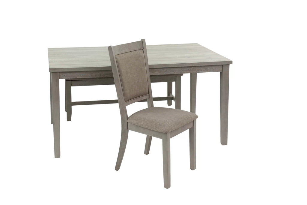6-Piece Dining Set – Table + 4 Chairs + Bench – Gray (F2606)