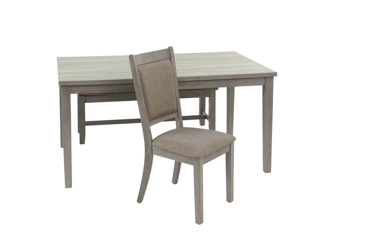 6-Piece Dining Set – Table + 4 Chairs + Bench – Gray (F2606)
