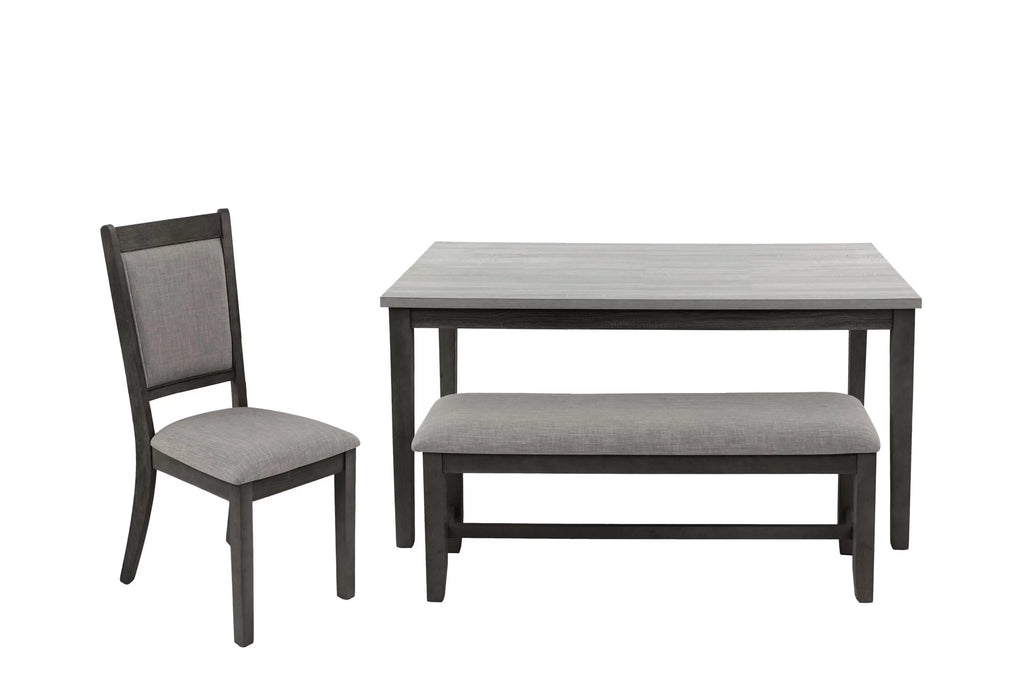 6-Piece Dining Set – Table + 4 Chairs + Bench – Espresso (F2607)