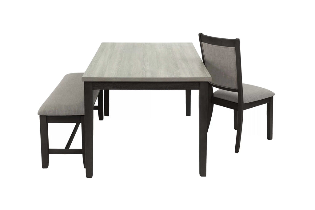 6-Piece Dining Set – Table + 4 Chairs + Bench – Espresso (F2607)