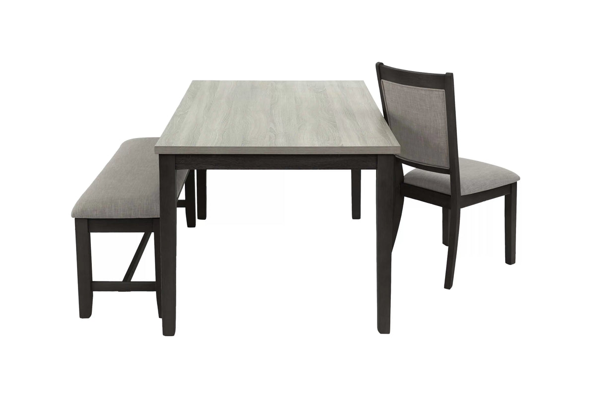 6-Piece Dining Set – Table + 4 Chairs + Bench – Espresso (F2607)