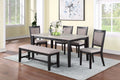 6-Piece Dining Set – Table + 4 Chairs + Bench – Espresso (F2607)