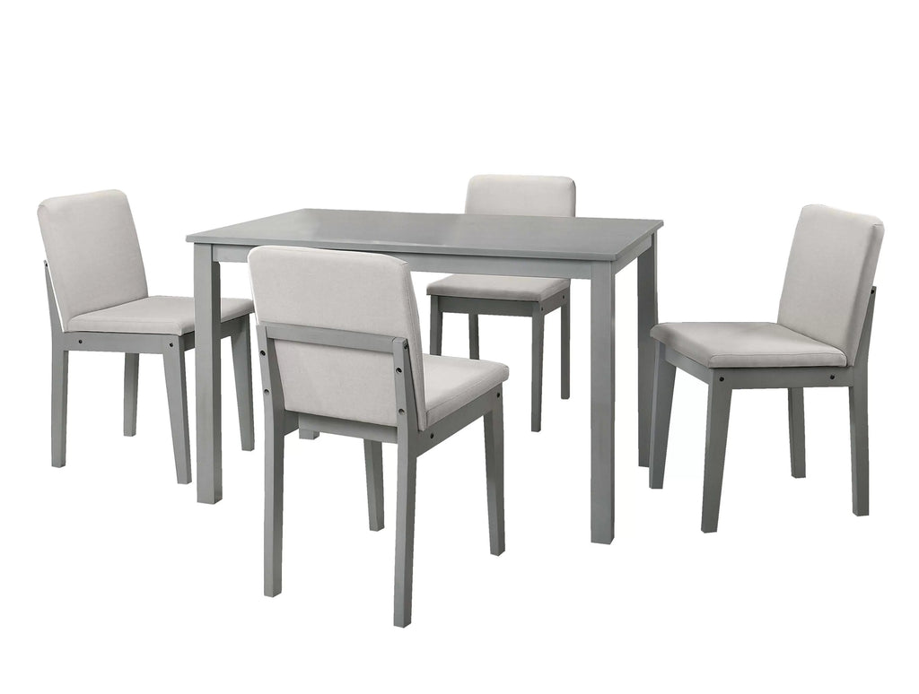 5 Piece Dining Set – Table + 4 Chairs – Silver (F2612)