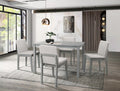 5 Piece Dining Set – Table + 4 Chairs – Silver (F2612)