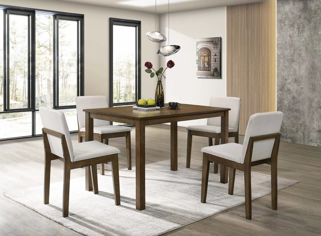 5 Piece Dining Set – Table + 4 Chairs – Oak (F2613)