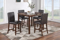 5-Piece Counter Height Dining Set – Table + 4 Chairs – Espresso (F2615)