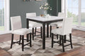 5-Piece Counter Height Dining Set – Table + 4 Chairs – White (F2617)