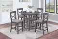 5-Piece Counter Height Dining Set – Table + 4 Chairs – Gray (F2626)