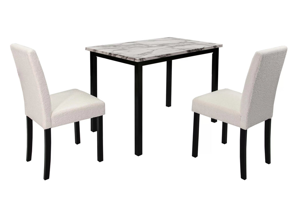 5-Piece Dining Set – Table + 4 Chairs – White (F2629)