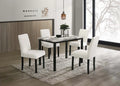 5-Piece Dining Set – Table + 4 Chairs – White (F2629)
