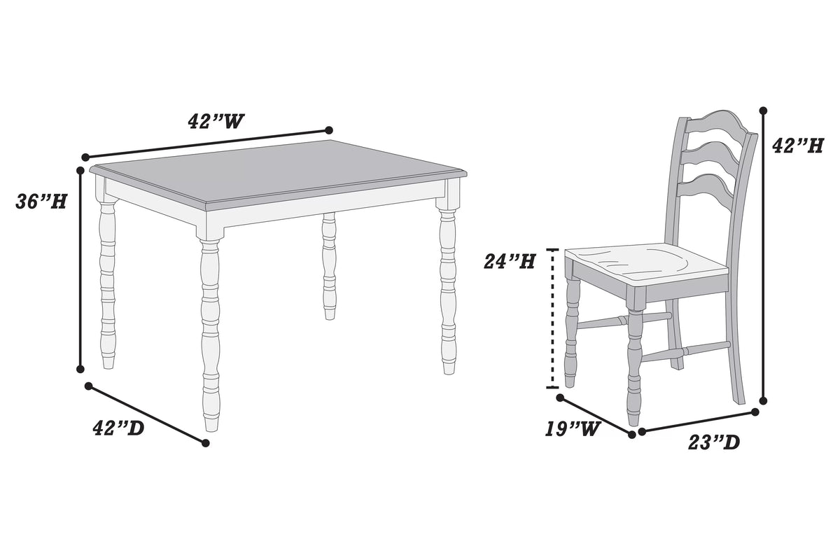 5-Piece Counter Height Dining Set – Table + 4 Chairs (F2633)