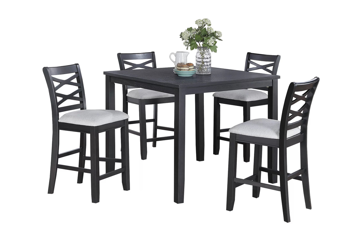 5-Piece Counter Height Table Set – Table + 4 Chairs (F2636)