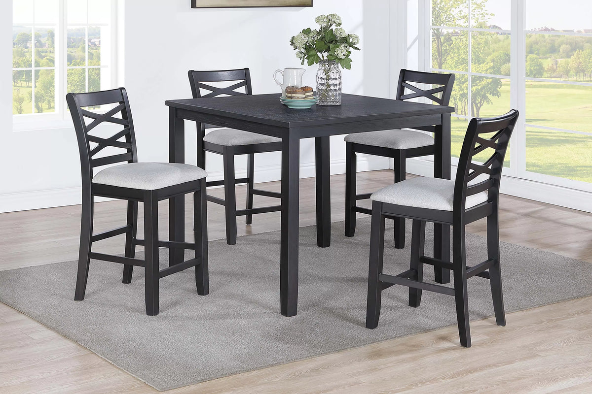 5-Piece Counter Height Table Set – Table + 4 Chairs (F2636)