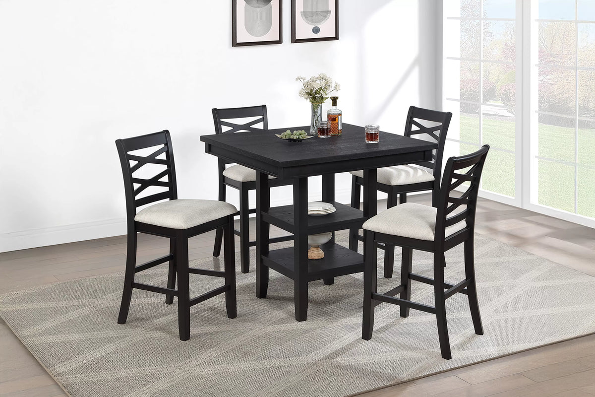 5-Piece Counter Height Set – Table + 4 Chairs (F2645)