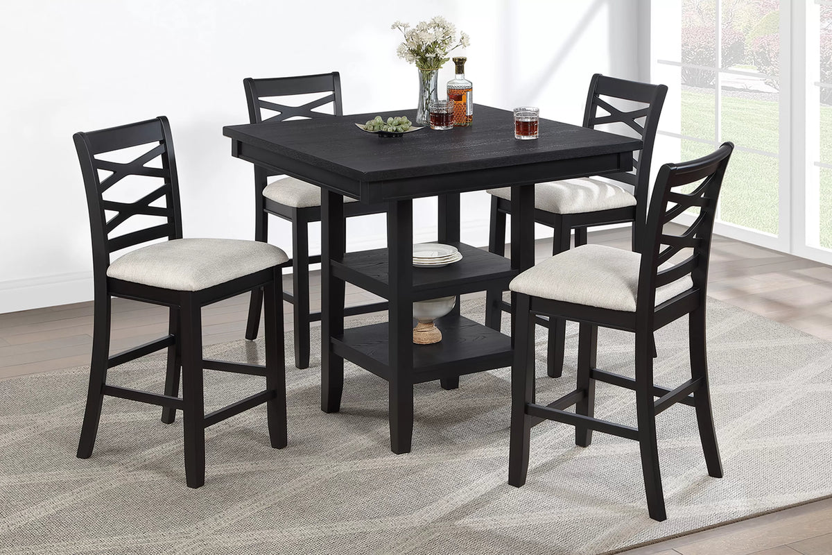 5-Piece Counter Height Set – Table + 4 Chairs (F2645)